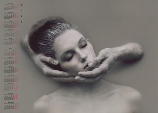 Картинка календари компьютерный+дизайн девушка 2018 руки лицо