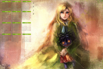 Картинка календари рисованные +векторная+графика 2018 взгляд кукла девочка