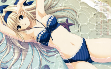 Картинка календари аниме купальник звезда девушка 2018 взгляд