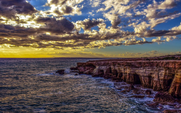 Картинка природа побережье облака скалы море