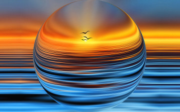 Картинка разное компьютерный+дизайн фантазия чайки море закат