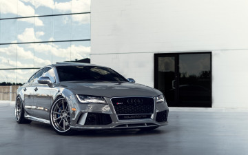Картинка 2018+audi+rs7 +quattro автомобили audi спортивный седан купе вид спереди тюнинг vag rs7 quattro