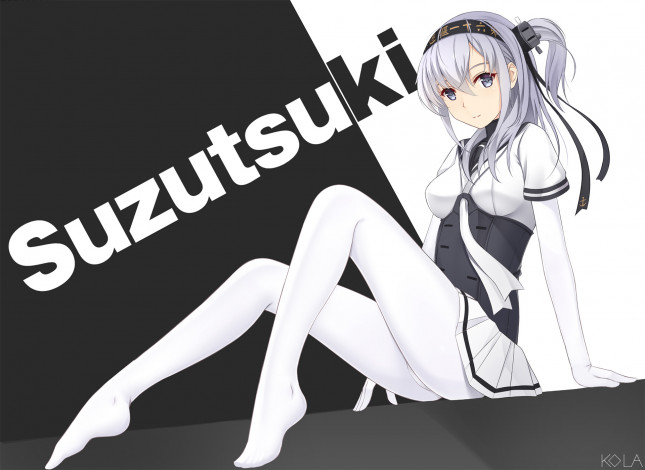 Обои картинки фото аниме, kantai collection, фон, взгляд, девушка