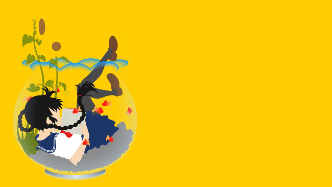 Обои картинки фото аниме, unknown,  другое , фон, взгляд, девушка