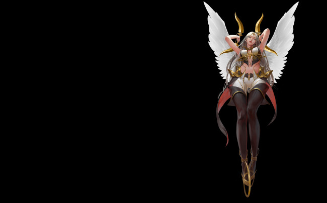 Обои картинки фото фэнтези, ангелы, it's, not, an, angel, mam, ba, ассасин, арт, аниме, крылья