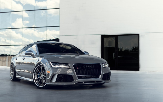 Обои картинки фото 2018 audi rs7,  quattro, автомобили, audi, спортивный, седан, купе, вид, спереди, тюнинг, vag, rs7, quattro