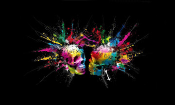 Картинка разное компьютерный+дизайн черепа краски