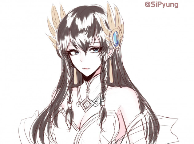 Обои картинки фото видео игры, league of legends, лицо, украшения, irelia