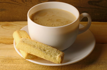 обоя еда, кофе,  кофейные зёрна, чашка, печенье