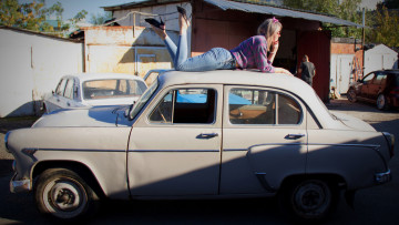 обоя автомобили, -авто с девушками, красивая, девушка