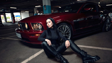 Картинка автомобили -авто+с+девушками mustang
