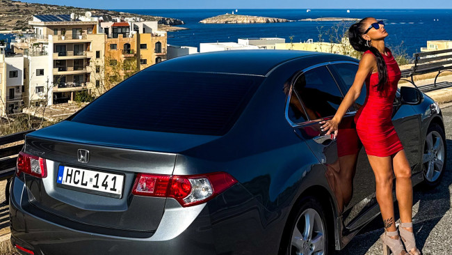 Обои картинки фото автомобили, -авто с девушками, honda, accord