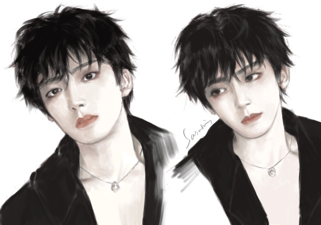 Обои картинки фото рисованное, люди, хоу, минхао, актер, парень, портрет