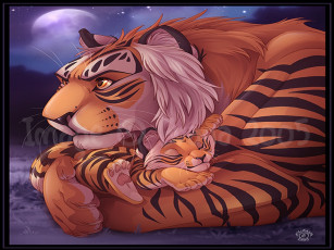 Картинка рисованные животные тигры