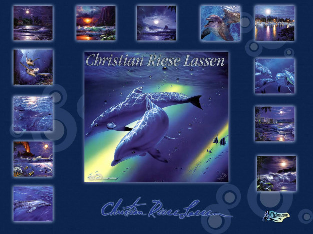 Обои картинки фото рисованные, животные, дельфины