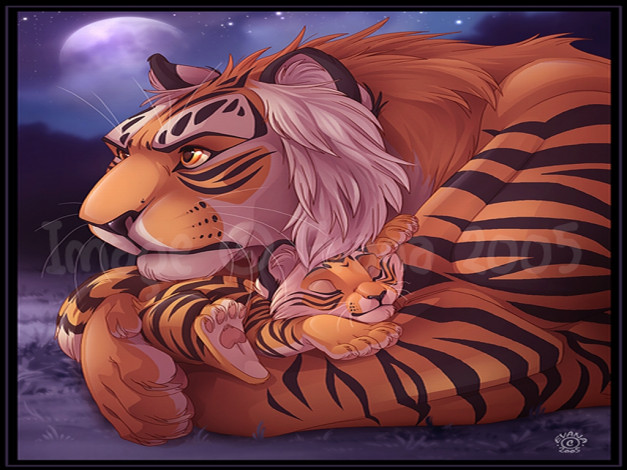 Обои картинки фото рисованные, животные, тигры