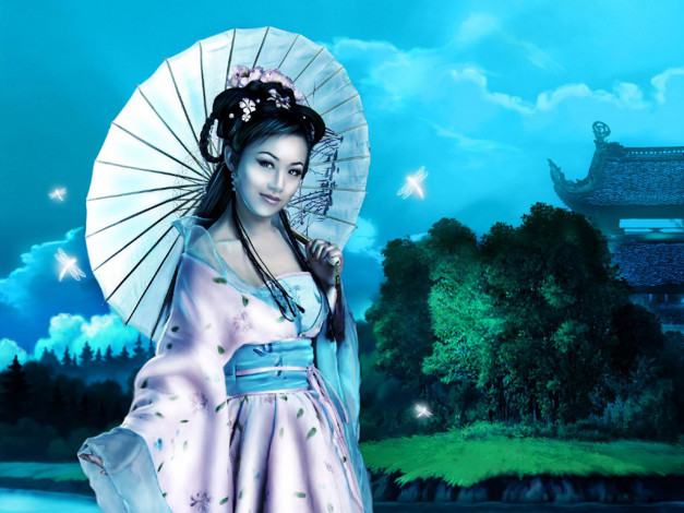 Обои картинки фото рисованные, люди