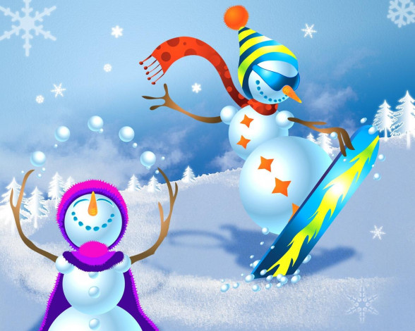 Обои картинки фото праздничные, векторная, графика, новый, год