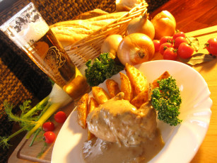 Картинка автор varvarra еда вторые блюда пиво овощи мясо томаты помидоры