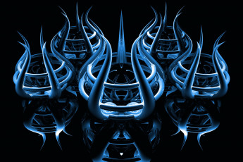 Картинка 3д графика fractal фракталы синий