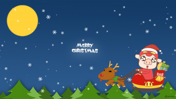 Картинка праздничные векторная графика новый год снежинки луна