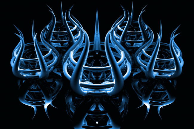 Обои картинки фото 3д, графика, fractal, фракталы, синий