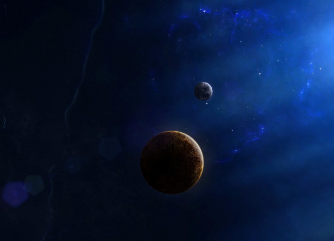 Обои картинки фото космос, арт, звезды, пространство, спутник, планета, бесконечность