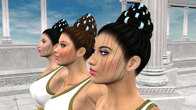 Обои картинки фото 3д графика, portraits , портрет, глаза, девушки, губы