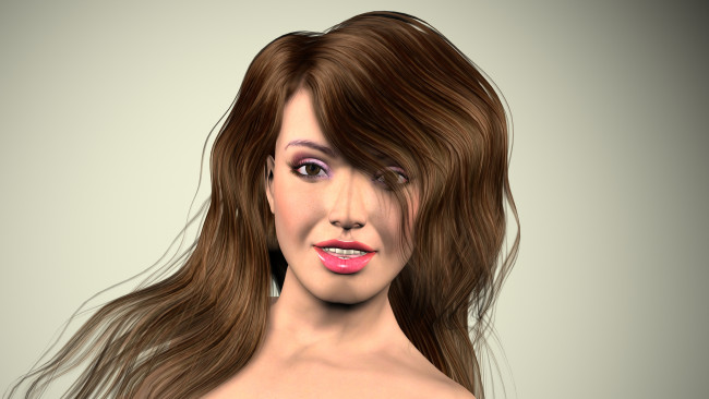 Обои картинки фото 3д графика, portraits , портрет, улыбка, взгляд, девушка