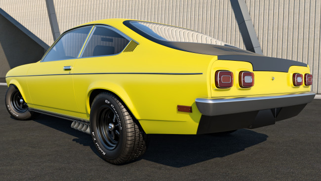 Обои картинки фото автомобили, 3д, vega, chevrolet, 1971