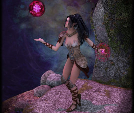 Картинка 3д+графика эльфы+ elves магия фон взгляд эльфийка