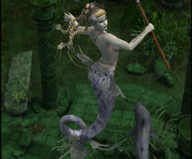 Картинка 3д+графика существа+ creatures русалка