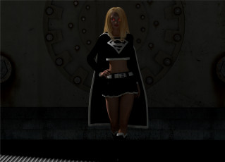 Картинка 3д+графика существа+ creatures супермен взгляд фон девушка тень