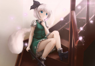 Картинка аниме touhou konpaku youmu novcel арт девушка