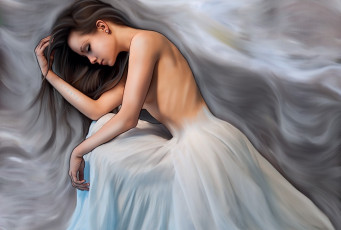 Картинка рисованное люди фон взгляд девушка