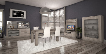 Картинка 3д+графика реализм+ realism шкафчики картина стулья стол