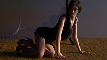 Картинка 3д+графика эльфы+ elves фон взгляд эльфийка