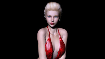 Картинка claudia 3д+графика люди+ people блондинка взгляд фон девушка