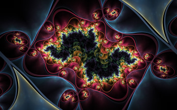 Картинка 3д+графика фракталы+ fractal цвета фон узор