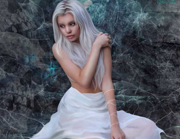 Обои картинки фото рисованное, люди, фон, взгляд, девушка