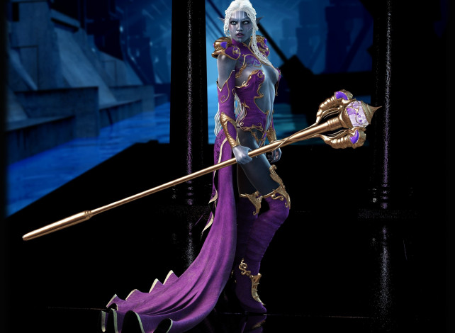 Обои картинки фото 3д графика, эльфы , elves, шест, фон, взгляд, эльфийка