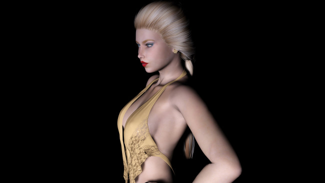 Обои картинки фото claudia, 3д графика, люди , people, фон, девушка, взгляд, грудьблондика