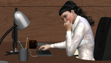 Картинка 3д+графика люди+ people фон взгляд девушка