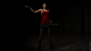 Картинка 3д+графика люди+ people нож фон взгляд девушка