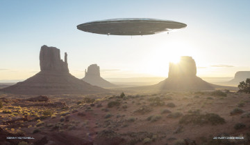 Картинка фэнтези фотоарт нло летающая тарелка