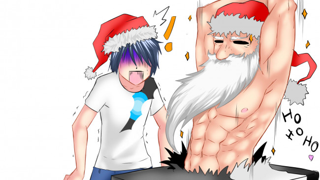 Обои картинки фото dumb, аниме, unknown,  другое, санта, клаус, мальчик