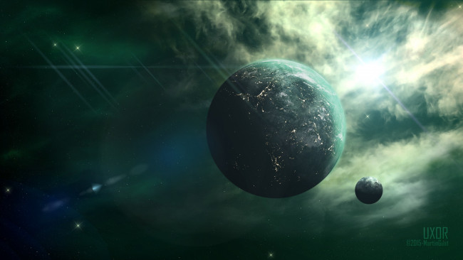 Обои картинки фото космос, арт, планета, вселенная, галактика