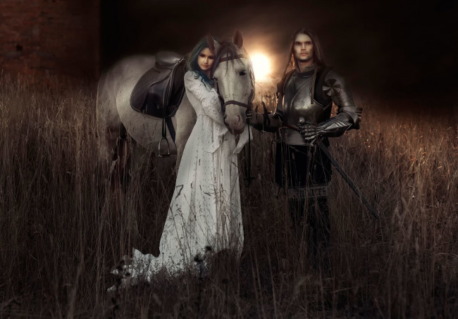 Обои картинки фото 3д графика, люди , people, арт, девушка, рыцарь