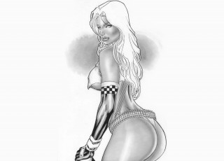 Картинка рисованное комиксы скетч взгляд фон девушка