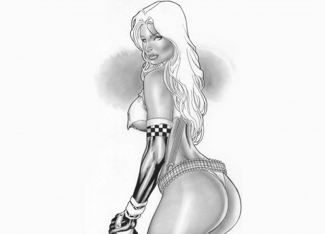 Обои картинки фото рисованное, комиксы, скетч, взгляд, фон, девушка